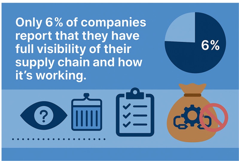 Only 6% of companies report full supply chain visibility.