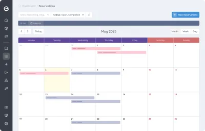 Asset and Equipment reservation calendar for maintenance, usage appointments etc.