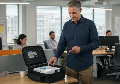 Office Asset Checkout QR Label