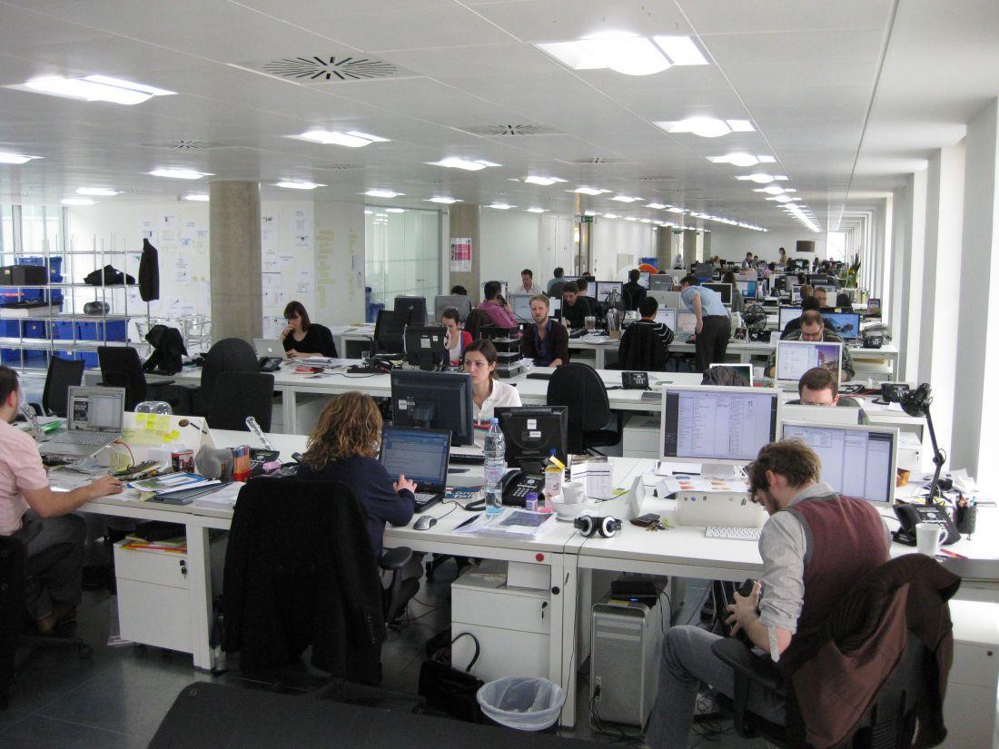 Open plan office environment