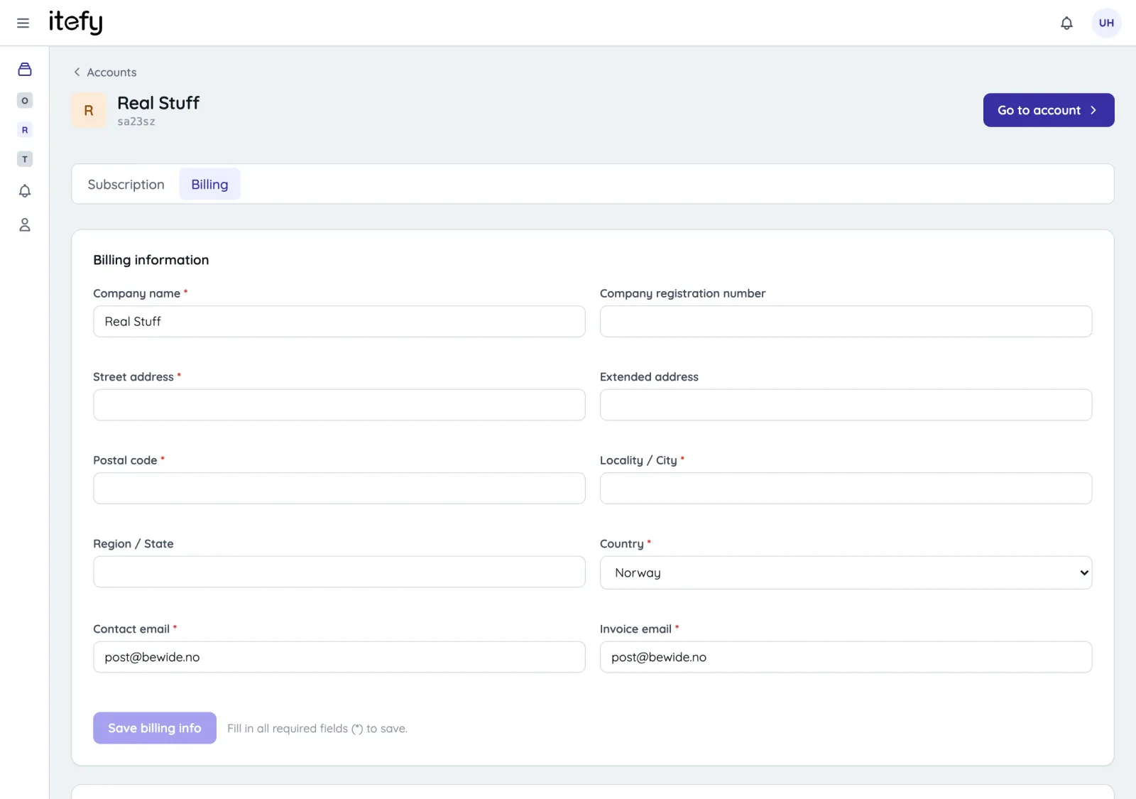 The redesigned subscription and billing page